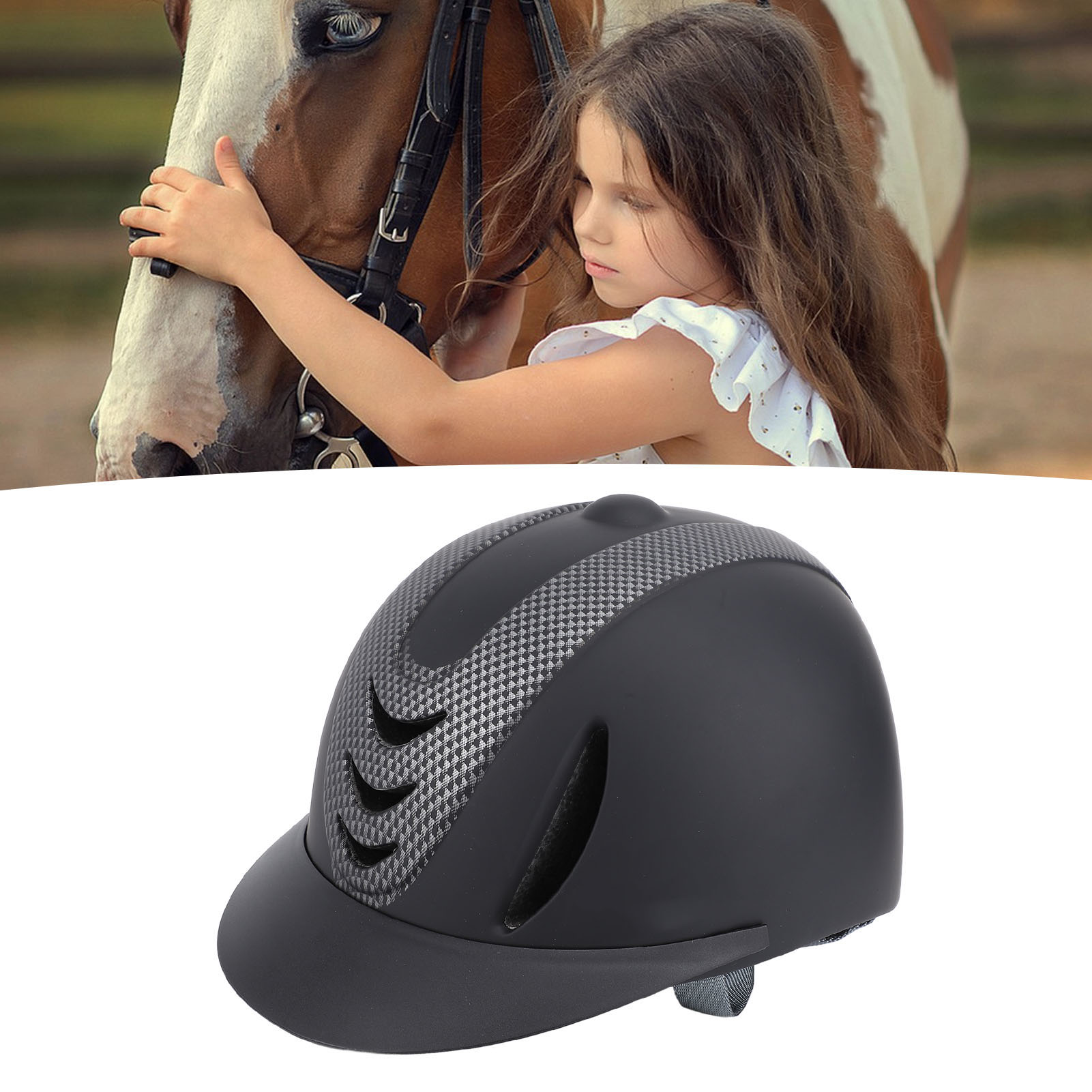 Equestrian Helmet - Kinderen Paardrijhelm Ademend Uitneembare Voering Kinderen
